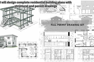 design complete residential building plans with structural and permit drawings