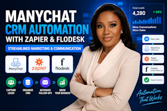setup manychat CRM automation with zapier and flodesk integration