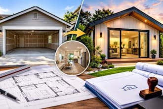 design garage conversion, adu permit plans and floor plans