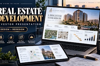 design and redesign real estate development presentations for investors