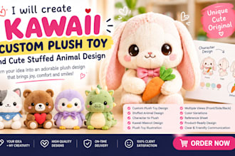 create kawaii custom plush toy and cute stuffed animal design