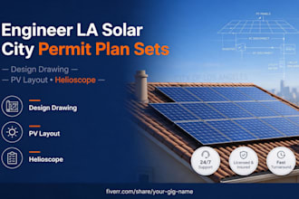 engineer la solar city permit plan sets, design drawing pv layout in helioscope
