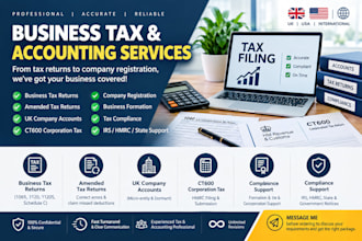 prepare business tax return, amended tax return, UK company accounts and ct600