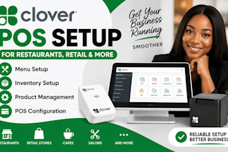 setup clover pos system, menu, inventory