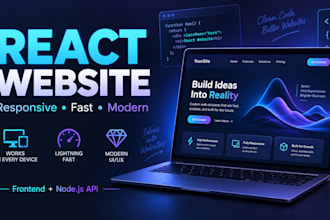 build a responsive react website with node js backend