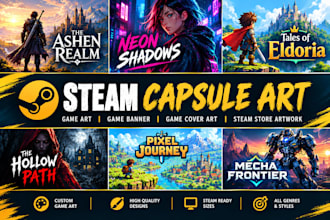 do custom steam capsule art, steam game art game cover art and steam game banner