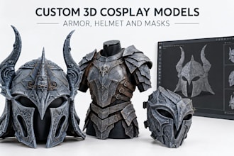 create custom 3d cosplay models, armor, helmet and masks