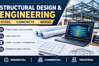 design and analyze wood rcc and steel structures with drawings