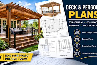 design deck pergola permit drawings foundation structural plans