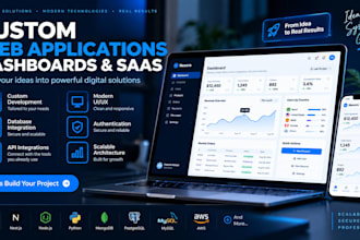 develop a custom web application, dashboard or saas