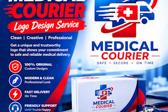 design a professional medical courier logo for your business