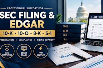 prepare sec filling, edgar filling  and 10k, 1oq, 8k compliance