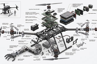 design custom commercial drones and autonomous robotic hardware cad