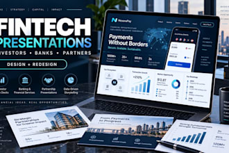 design and redesign fintech presentations for investors, banks and partners