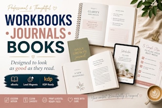 design workbook, work sheet, journals, canva ebook, book and lead magnet