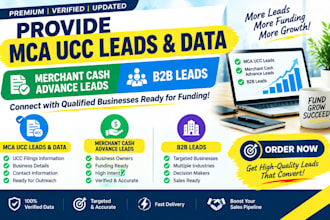 provide mca ucc leads and data, merchant cash advance leads b2b  leads