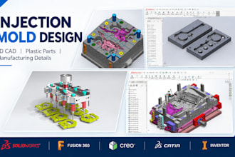 design injection molds for plastic parts with 3d cad and manufacturing details
