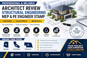 architect review structural engineering mep pe engineer stamp in ne ca az