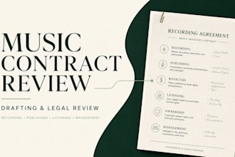 draft or review professional music industry contracts and agreements