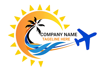 make unique travel agency beach resort and holiday logo design