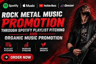 grow your rock metal music via spotify playlist pitching organic music promotion