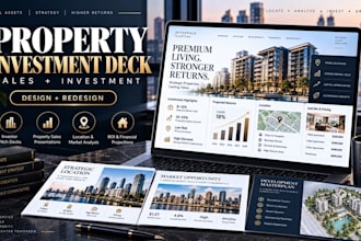 design and redesign real estate investment pitch decks for property sales