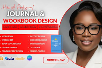 design professional workbooks, journals, and printable pdfs