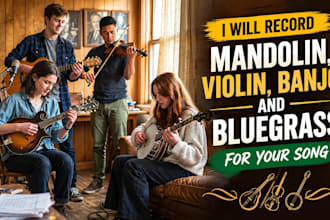 record mandolin, violin, banjo and bluegrass for your song