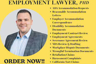 be your employment for ada recommendation request,contract review,tort law in ca