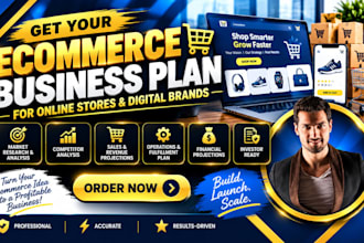 create a funding ready e commerce business plan for UK USA and canada