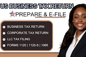 prepare and efile your us business tax return form 1040, 1120, 1120 s or 1065