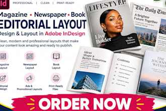 design print ready magazine newspaper book editorial layout in adobe indesign