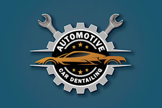 do a automotive car detailing garage and racing logo design
