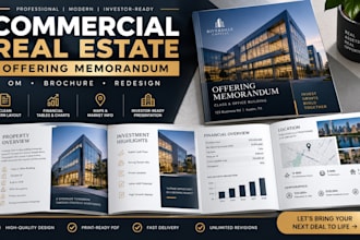 design well commercial real estate offering memorandum om brochure or redesign