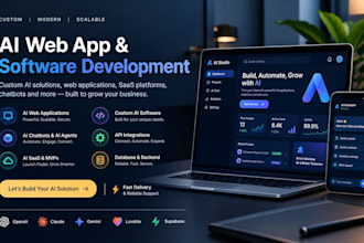 build ai web app, ai software, ai saas, chatbot and custom ai website