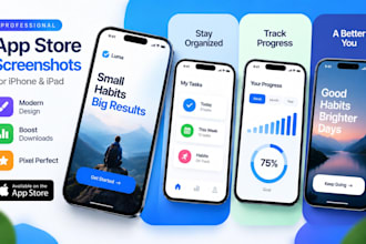 design professional ios app store screenshots for iphone app