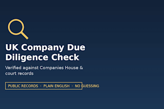 verify a UK companys records against companies house and court filings