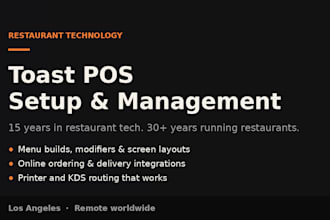 set up and manage toast pos for your restaurant