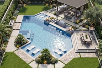 design backyard landscape layout and master plan as a landscape architect