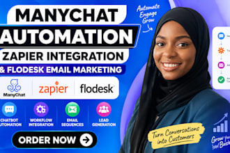 create manychat automation with zapier and flodesk email setup