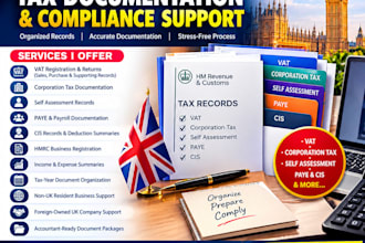 provide uk hmrc vat corporation tax and payroll documentation ct600