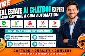 build real estate ai chatbots gohighlevel manychat whatsapp hubspot zapier