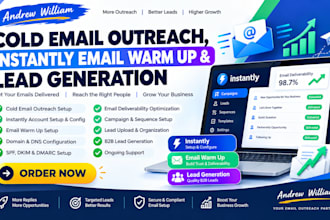provide cold email outreach, instantly email warm up and campaign setup