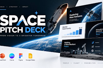 design space startup pitch deck, aerospace investor presentation