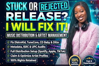music manager, distribute music on distrokid, tunecore, cdbaby, ditto, amuse