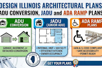 design illinois architectural plans, adu conversion, jadu and ada ramp plans