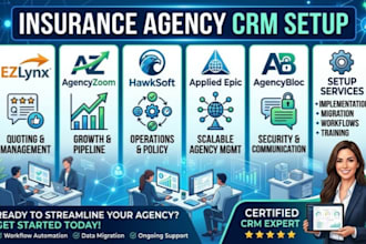 setup insurance agency CRM ezlynx agencyzoom hawksoft applied epic agencybloc