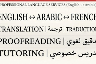 translate english arabic and french manually and proofedit and tutor