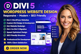 build, design and customise divi wordpress website, divi 5 website
