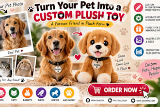 turn your pet into custom plush toy plushie and stuffed animal custom pet plush